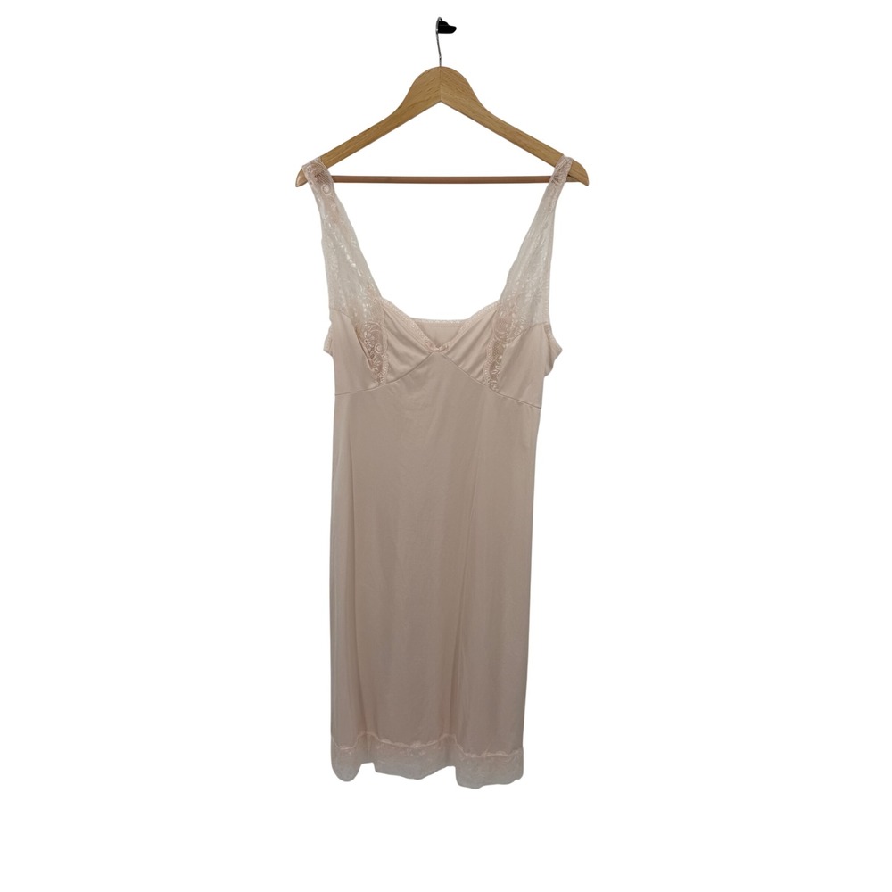 Vintage Bali Slip Nightgown Womens 36 Lace Satin Slinky Feminine Delicate Girly